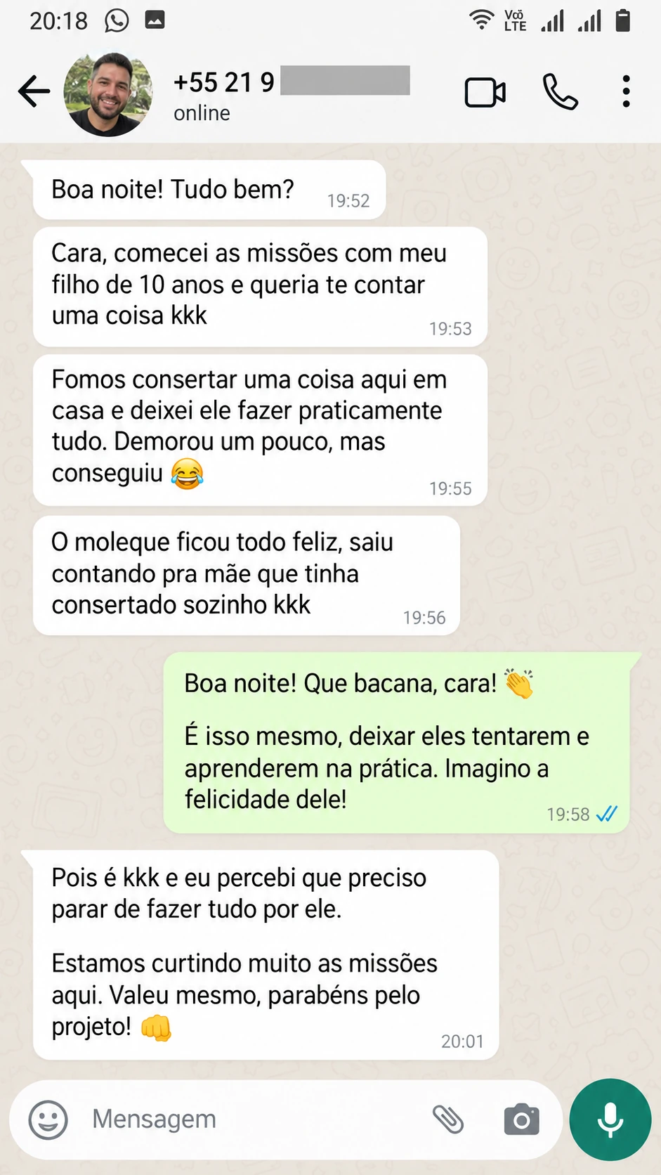 Conversa sobre experiências práticas em família — imagem 1